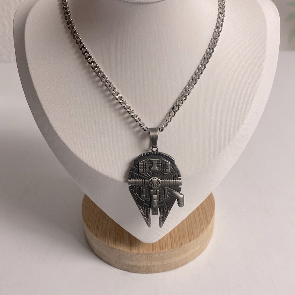 Licensed Star Wars Millennium Falcon Stainless Steel Necklace